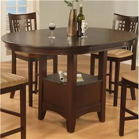 Casual Pedestal Counter Dining Table With Storage